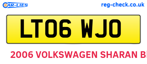 LT06WJO are the vehicle registration plates.