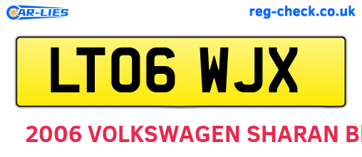 LT06WJX are the vehicle registration plates.