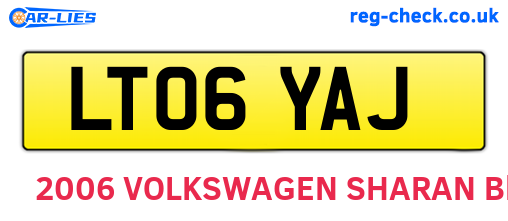 LT06YAJ are the vehicle registration plates.