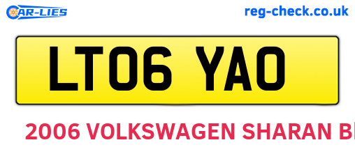 LT06YAO are the vehicle registration plates.