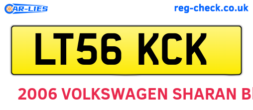 LT56KCK are the vehicle registration plates.