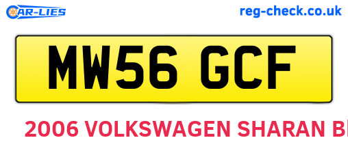 MW56GCF are the vehicle registration plates.