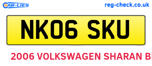 NK06SKU are the vehicle registration plates.
