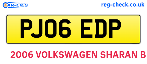 PJ06EDP are the vehicle registration plates.