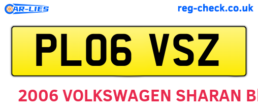 PL06VSZ are the vehicle registration plates.
