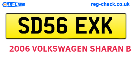 SD56EXK are the vehicle registration plates.