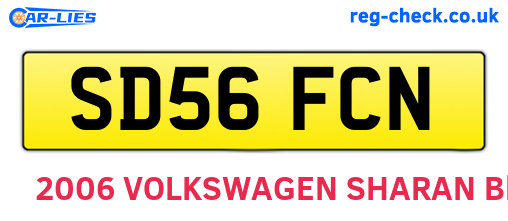 SD56FCN are the vehicle registration plates.
