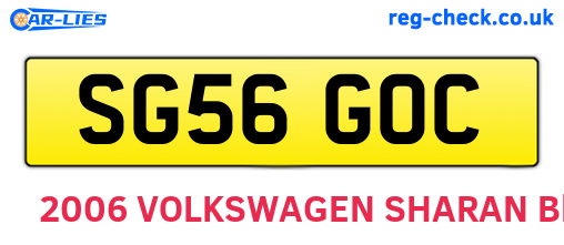 SG56GOC are the vehicle registration plates.