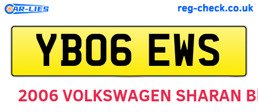 YB06EWS are the vehicle registration plates.