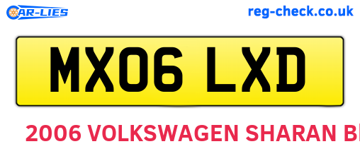 MX06LXD are the vehicle registration plates.