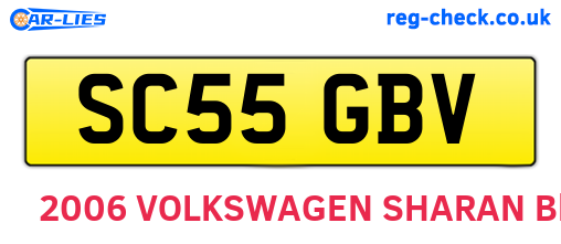 SC55GBV are the vehicle registration plates.