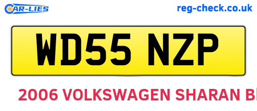 WD55NZP are the vehicle registration plates.