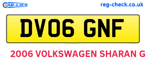 DV06GNF are the vehicle registration plates.