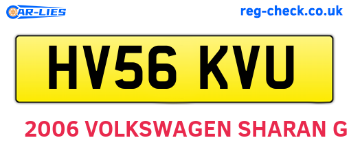 HV56KVU are the vehicle registration plates.