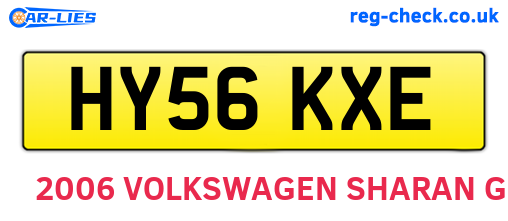 HY56KXE are the vehicle registration plates.