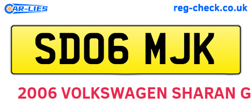 SD06MJK are the vehicle registration plates.