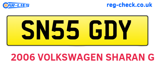 SN55GDY are the vehicle registration plates.