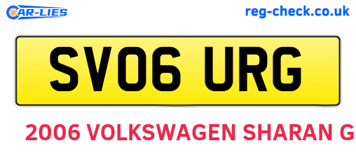 SV06URG are the vehicle registration plates.