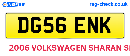 DG56ENK are the vehicle registration plates.
