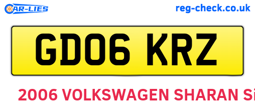 GD06KRZ are the vehicle registration plates.