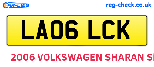 LA06LCK are the vehicle registration plates.