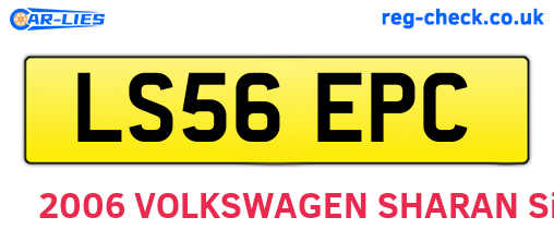 LS56EPC are the vehicle registration plates.