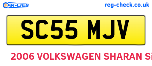SC55MJV are the vehicle registration plates.