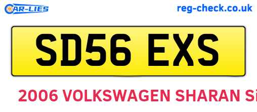 SD56EXS are the vehicle registration plates.