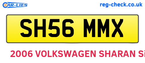 SH56MMX are the vehicle registration plates.