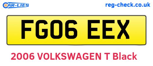 FG06EEX are the vehicle registration plates.
