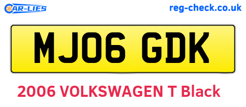 MJ06GDK are the vehicle registration plates.