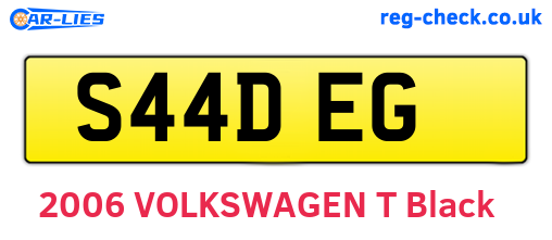 S44DEG are the vehicle registration plates.