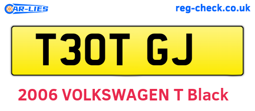 T30TGJ are the vehicle registration plates.