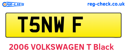 T5NWF are the vehicle registration plates.