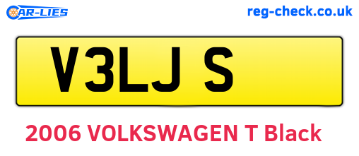 V3LJS are the vehicle registration plates.