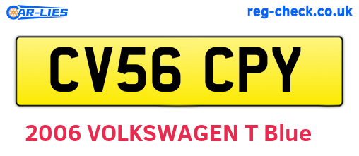 CV56CPY are the vehicle registration plates.