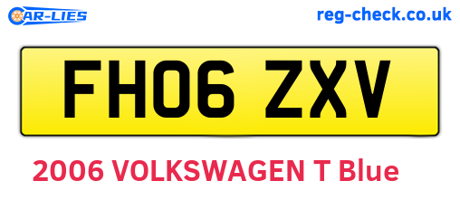 FH06ZXV are the vehicle registration plates.