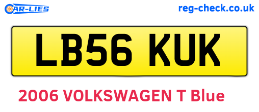 LB56KUK are the vehicle registration plates.