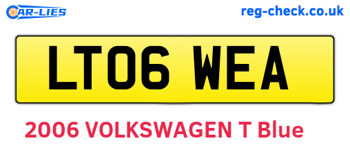 LT06WEA are the vehicle registration plates.
