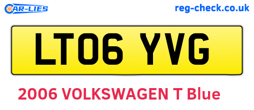 LT06YVG are the vehicle registration plates.