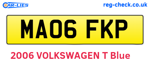 MA06FKP are the vehicle registration plates.