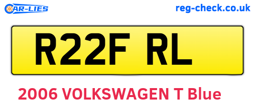 R22FRL are the vehicle registration plates.