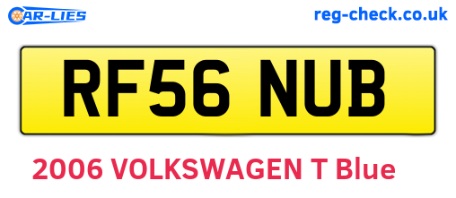 RF56NUB are the vehicle registration plates.
