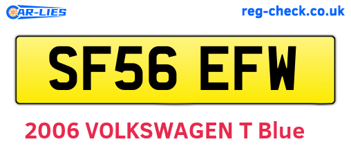 SF56EFW are the vehicle registration plates.