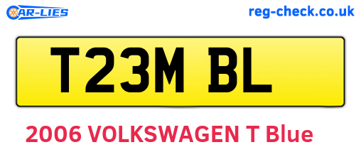 T23MBL are the vehicle registration plates.