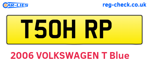T50HRP are the vehicle registration plates.