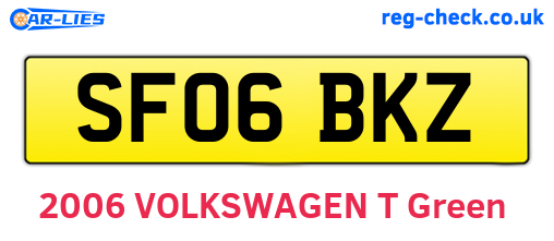 SF06BKZ are the vehicle registration plates.