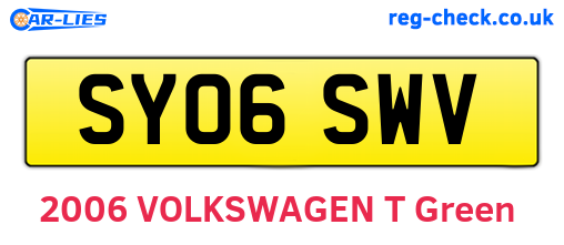 SY06SWV are the vehicle registration plates.