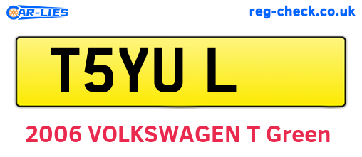 T5YUL are the vehicle registration plates.