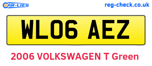 WL06AEZ are the vehicle registration plates.